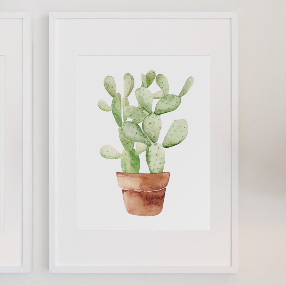 Wall Art Watercolor Cactus Plant Illustration Print Poster Unframed - Picture 3 of 9